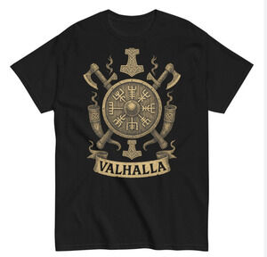 Viking T-Shirt Shield And Axes Valhalla